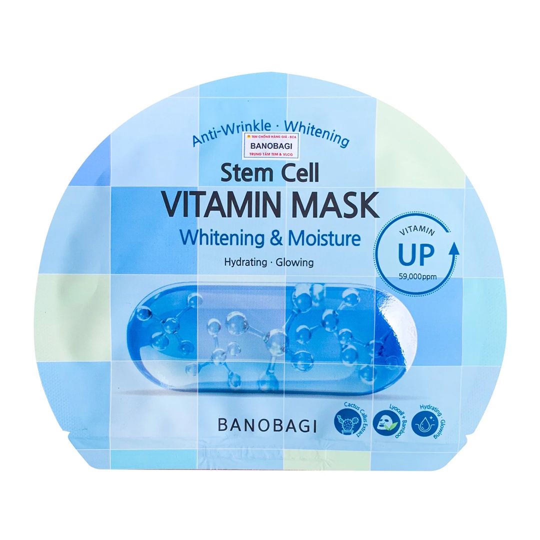 Mặt nạ Banobagi Stem Cell Vitamin Mask Hàn Quốc - Whitening & Moisture ( Dưỡng trắng và cấp ẩm cho da)