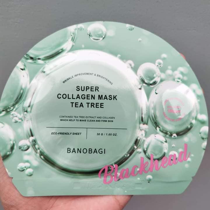 Mặt Nạ Banobagi Super Collagen Mask Tea Tree Blackhead (màu xanh)