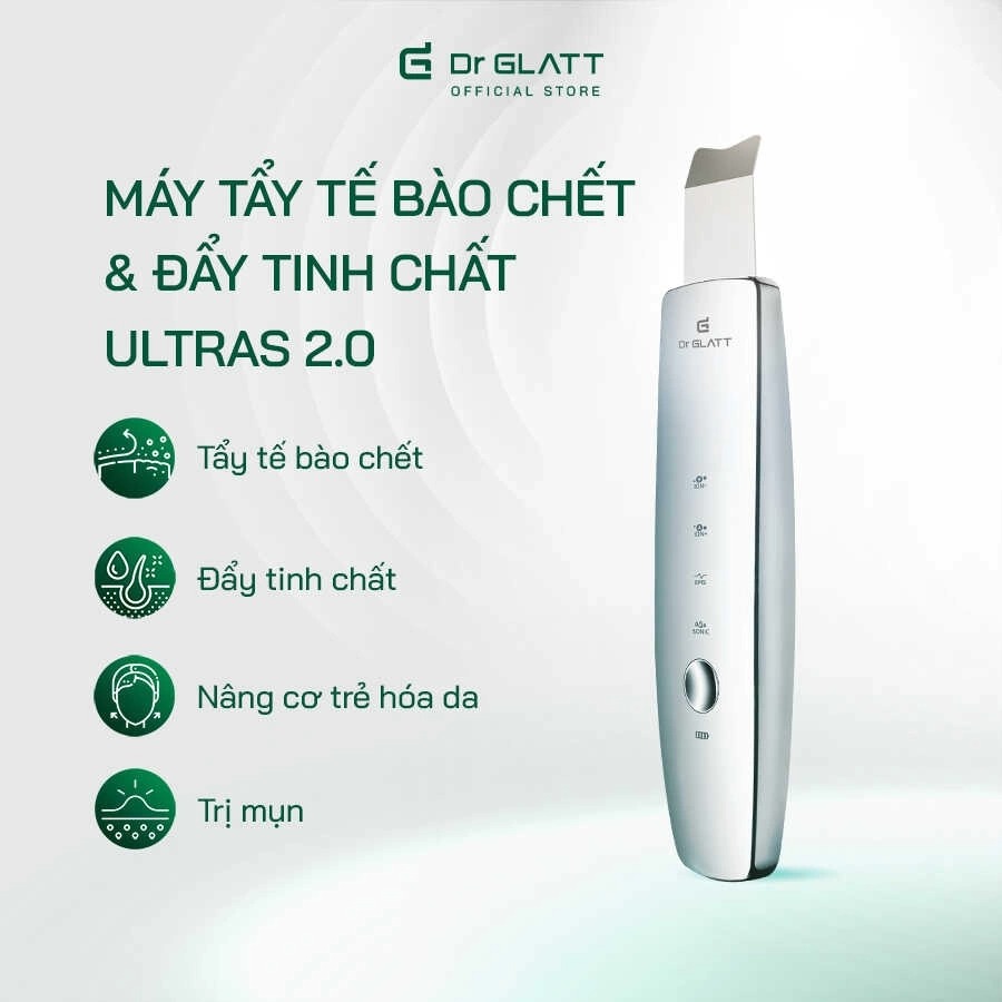 Máy đẩy tinh chất và tẩy tế bào chết ULTRAS 2.0, 4 trong 1, hàng chính hãng Dr Glatt, thương hiệu Đức