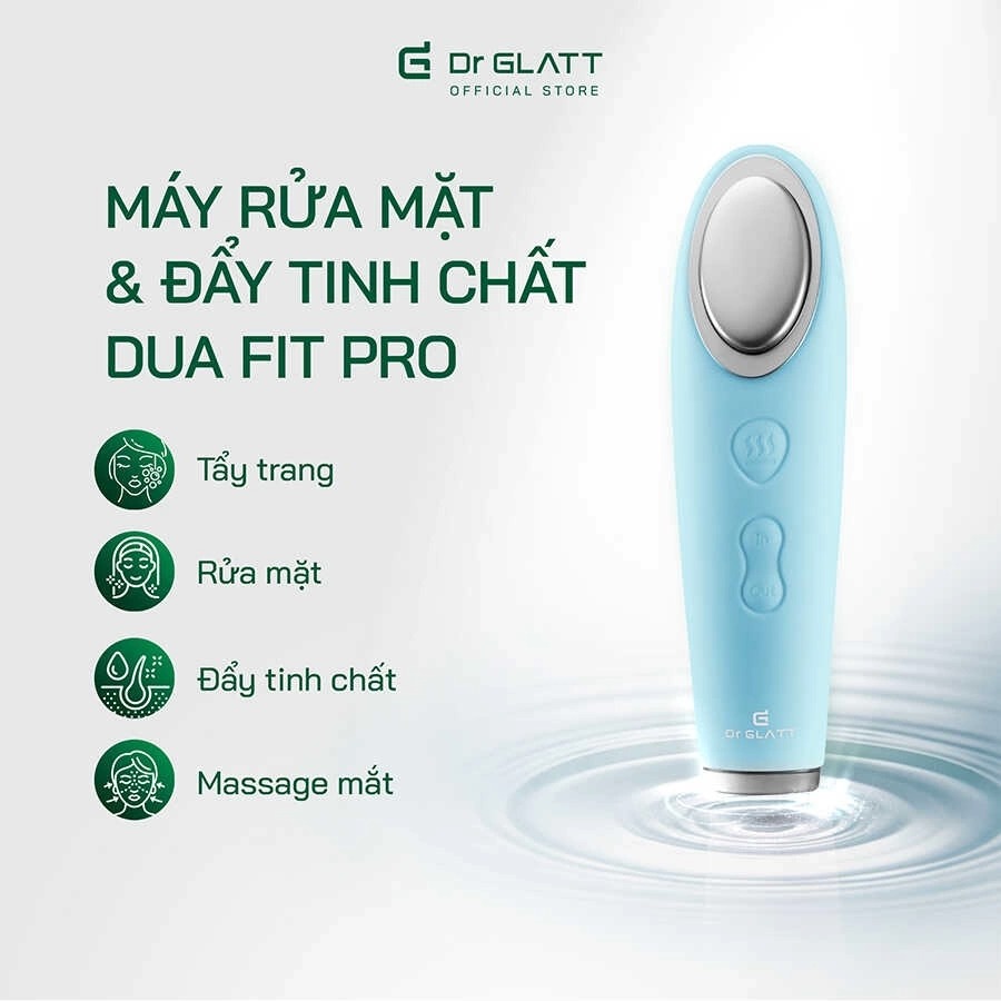 Máy rửa mặt và đẩy tinh chất Dua Fit Pro, 4 trong 1, hàng chính hãng Dr Glatt, thương hiệu Đức