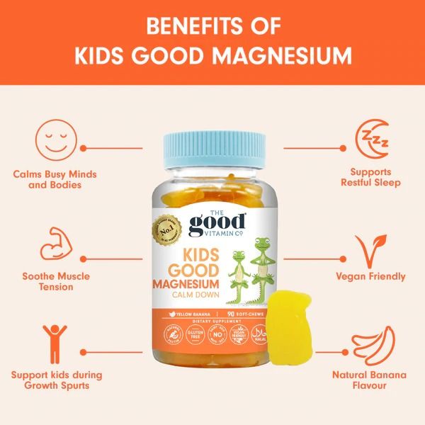 Kẹo dẻo Gummy Vitamin Kids Good Magnesium - Làm dịu căng thẳng , giảm đau đầu cho trẻ