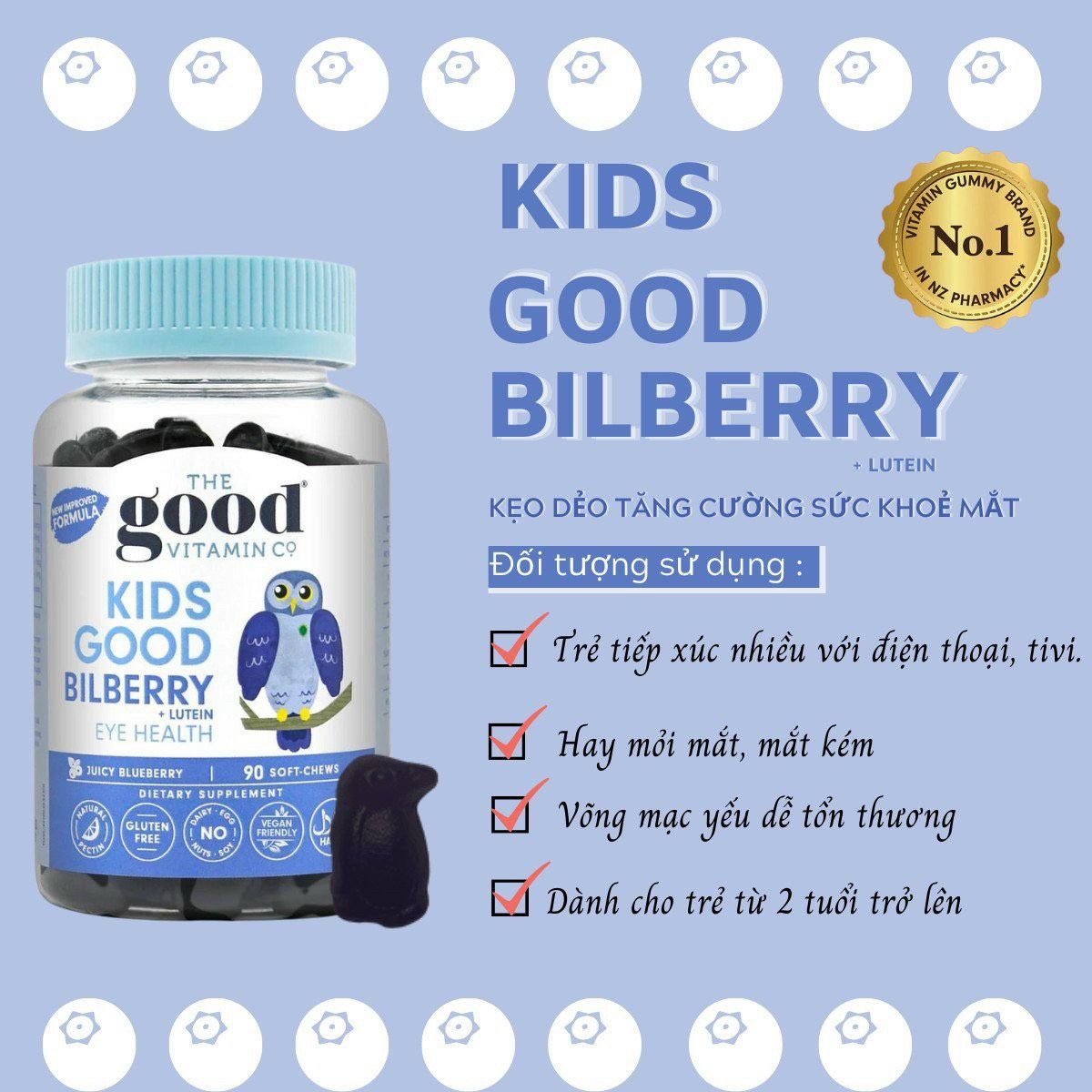 Kẹo dẻo Gummy  Vitamin Kids Good Bilberry – Bổ mắt trẻ em