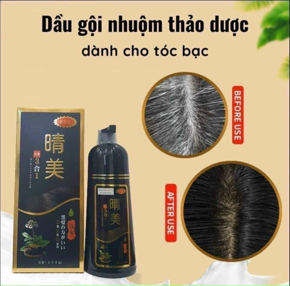 Dầu gội phủ bạc thảo dược Komi Nhật Bản chai 500ml làm đen tóc