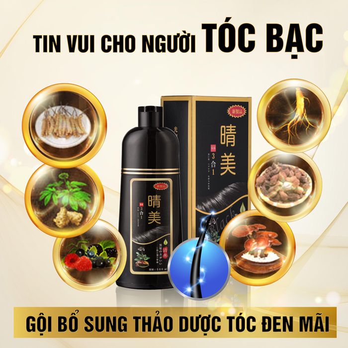 Dầu gội phủ bạc thảo dược Komi Nhật Bản chai 500ml làm đen tóc