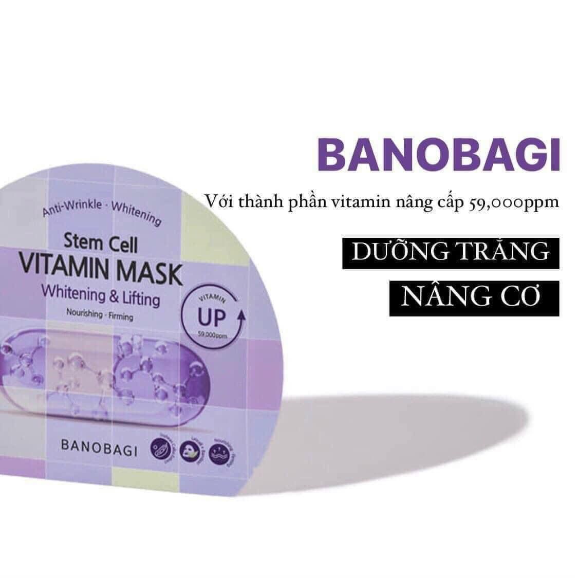 Mặt nạ Banobagi Stem Cell Vitamin Mask Hàn Quốc - Whitening & Lifting ( Giúp dưỡng trắng và tăng độ đàn hồi cho da)