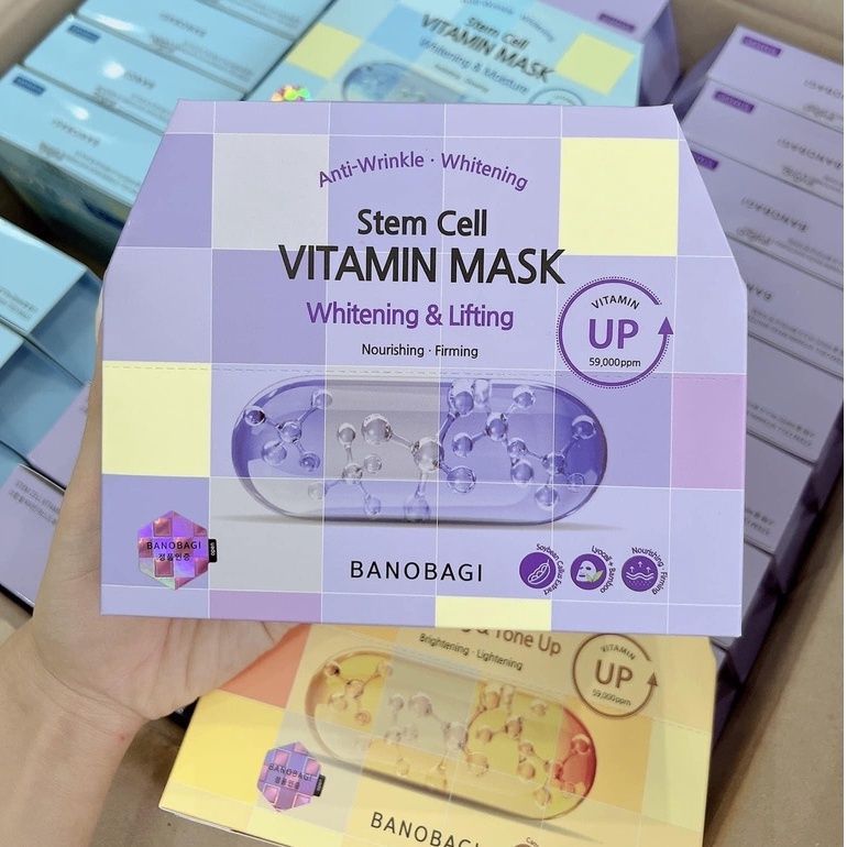 Mặt nạ Banobagi Stem Cell Vitamin Mask Hàn Quốc - Whitening & Lifting ( Giúp dưỡng trắng và tăng độ đàn hồi cho da)