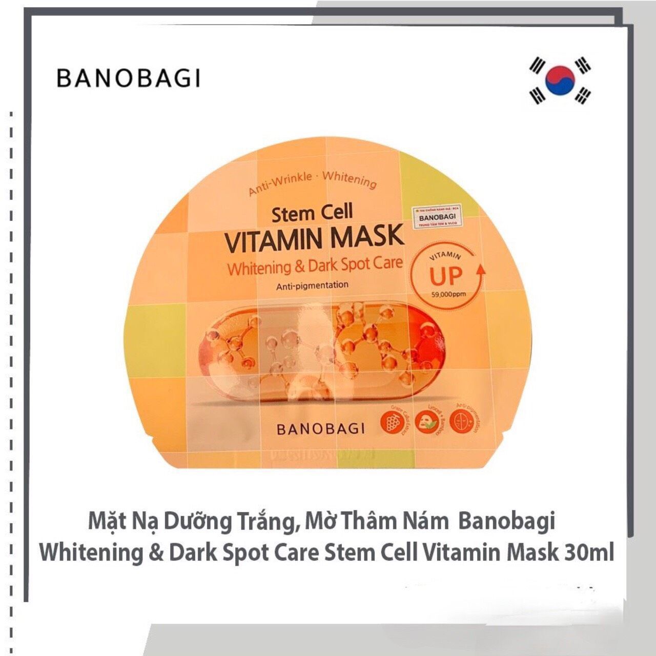 Mặt nạ Banobagi Stem Cell Vitamin Mask Hàn Quốc -  Whitening & Dark Spot Care (Giúp mờ thâm và làm đều màu da)