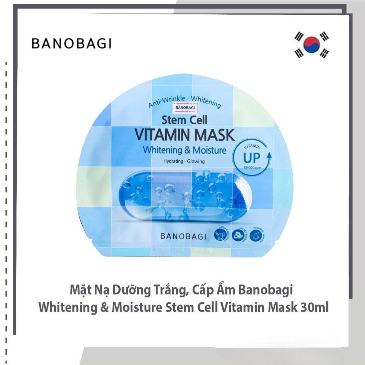 Mặt nạ Banobagi Stem Cell Vitamin Mask Hàn Quốc - Whitening & Moisture ( Dưỡng trắng và cấp ẩm cho da)