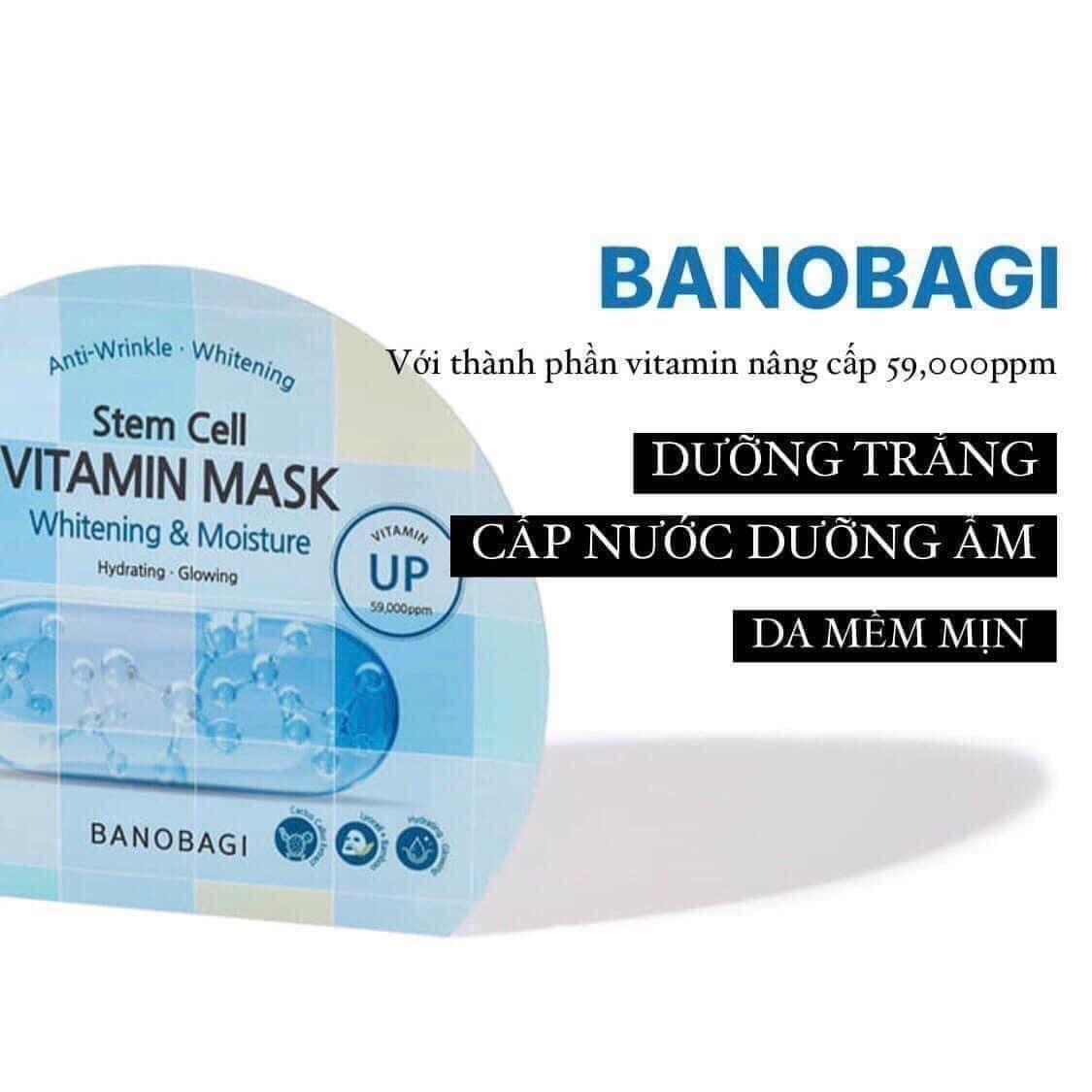 Mặt nạ Banobagi Stem Cell Vitamin Mask Hàn Quốc - Whitening & Moisture ( Dưỡng trắng và cấp ẩm cho da)