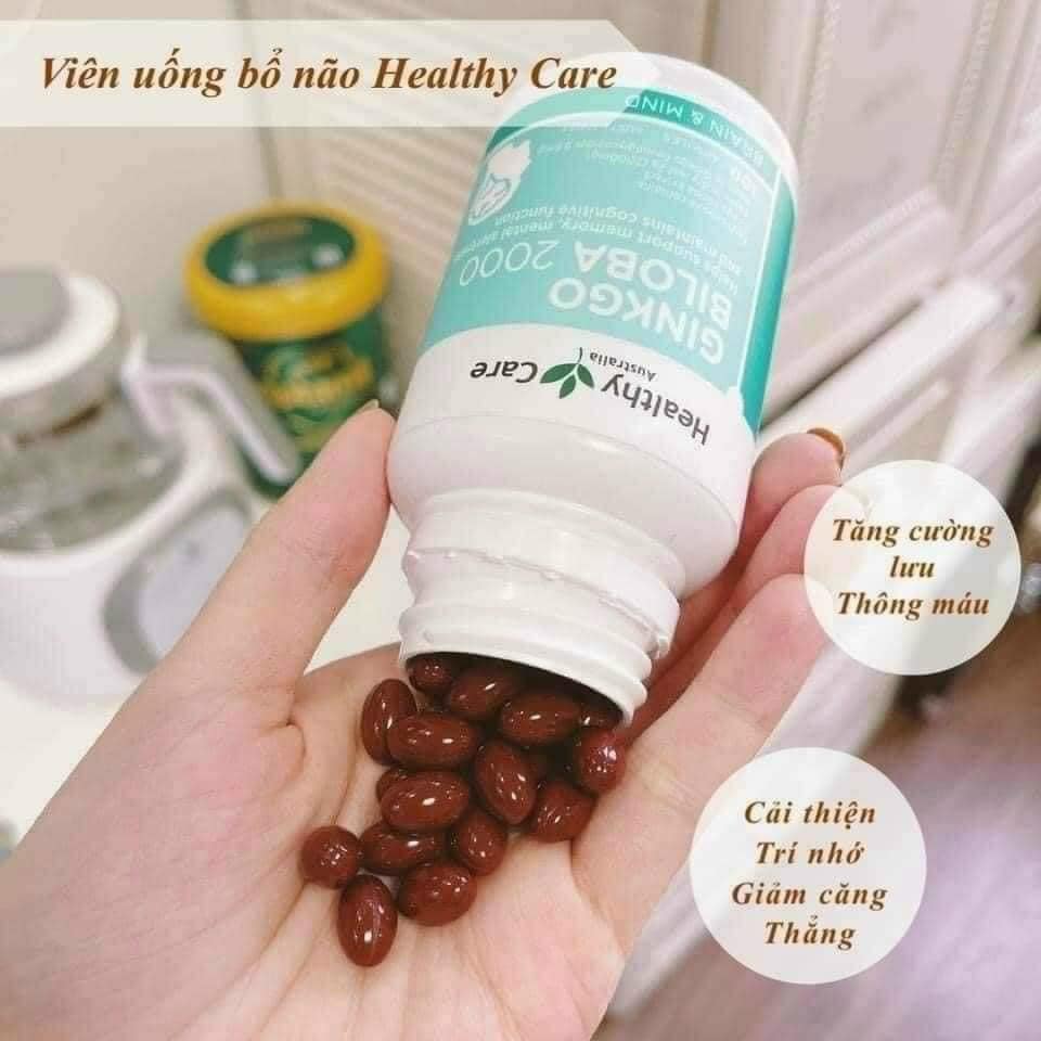 Viên uống bổ não Healthy Care Ginkgo Biloba 2000mg - 100v