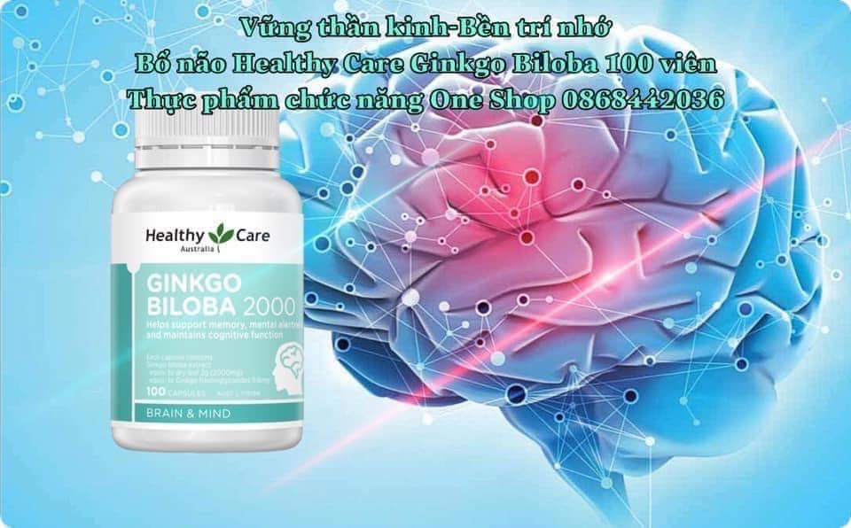 Viên uống bổ não Healthy Care Ginkgo Biloba 2000mg - 100v