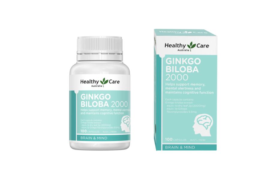 Viên uống bổ não Healthy Care Ginkgo Biloba 2000mg - 100v