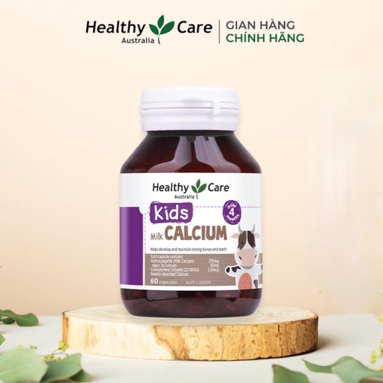 Viên uống bổ sung canxi Healthy Care Kids Milk Calcium 60 viên