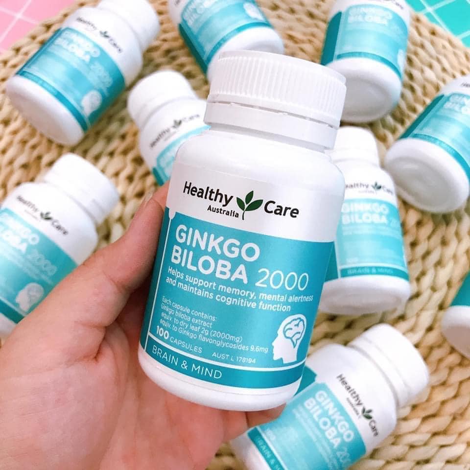 Viên uống bổ não Healthy Care Ginkgo Biloba 2000mg - 100v