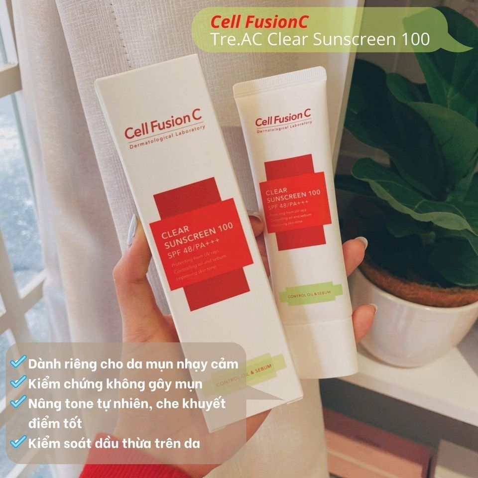 Kem chống nắng Cell Fusion C Toning Sunscreen 100 SPF50+/PA+++ 50ml ( màu hồng - nâng tông da trắng hồng )