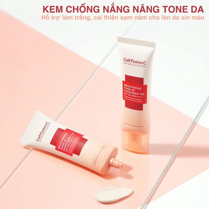 Kem chống nắng Cell Fusion C Toning Sunscreen 100 SPF50+/PA+++ 50ml ( màu hồng - nâng tông da trắng hồng )