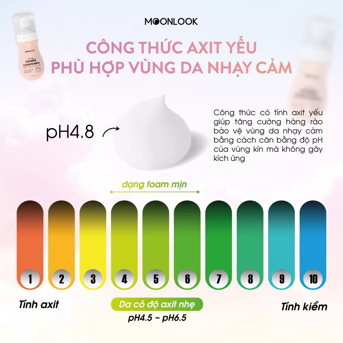 Dung dịch vệ sinh Bọt Tuyết MoonLook - 150ml