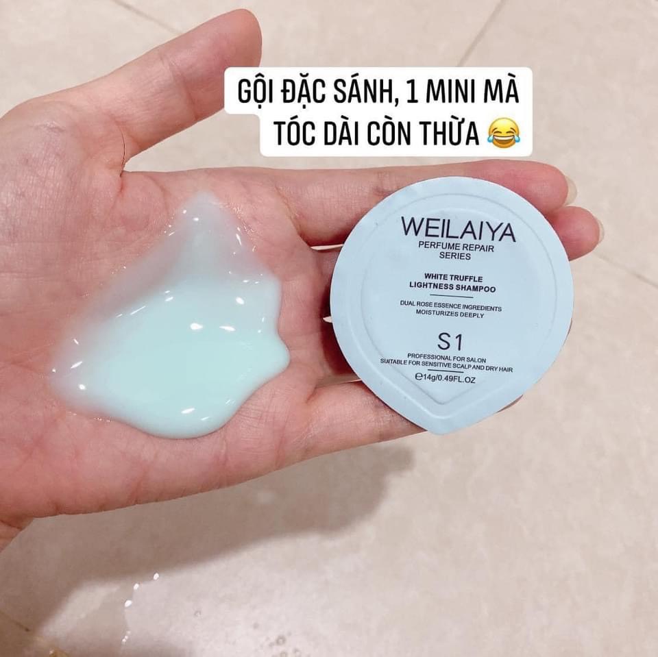 Sét quà tặng cao cấp - Sữa tắm trắng da cánh hoa hồng Damask và Sét mini gội xả phục hồi nấm Truffle Weilaiya