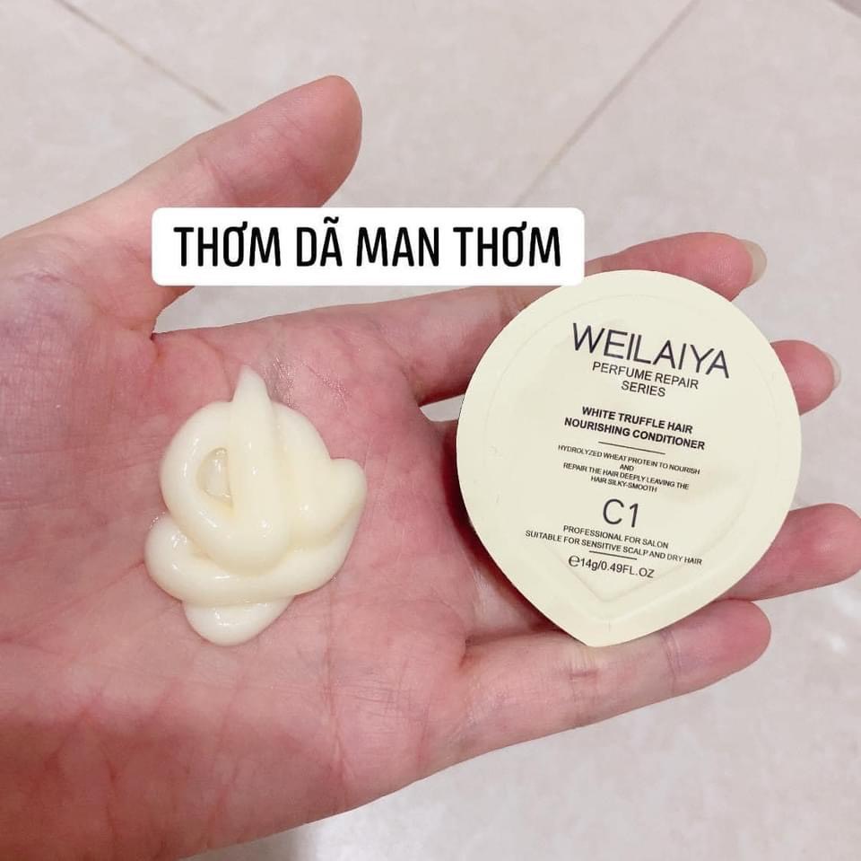 Sét quà tặng cao cấp - Sữa tắm trắng da cánh hoa hồng Damask và Sét mini gội xả phục hồi nấm Truffle Weilaiya