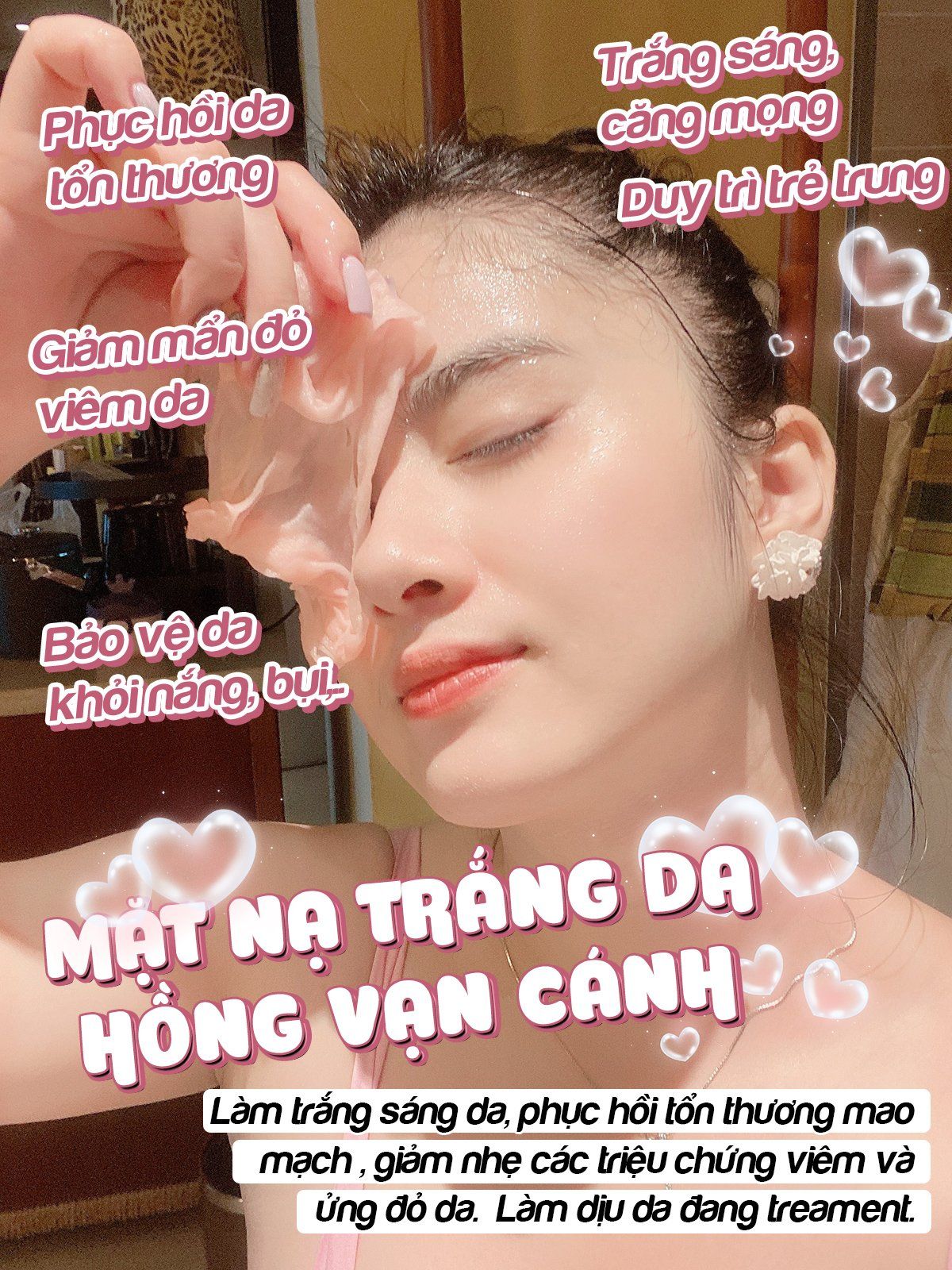 Hộp 10 miếng Mặt nạ trắng da hồng vạn cánh Weilaiya - Làm trắng và phục hồi tổn thương da -