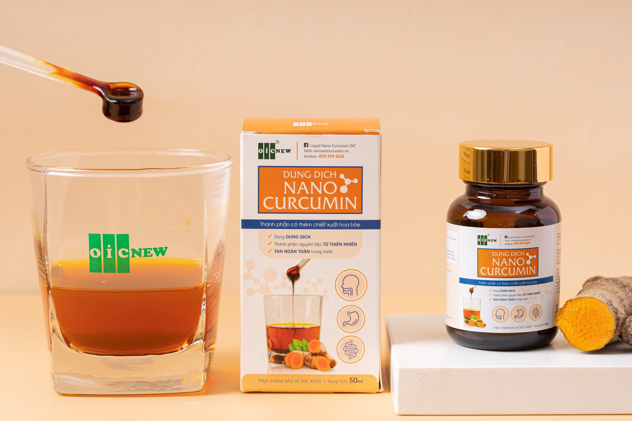 Liquid Nano Curcumin OIC - Tinh bột nghệ hỗ trợ điều trị dạ dày (LNCO)