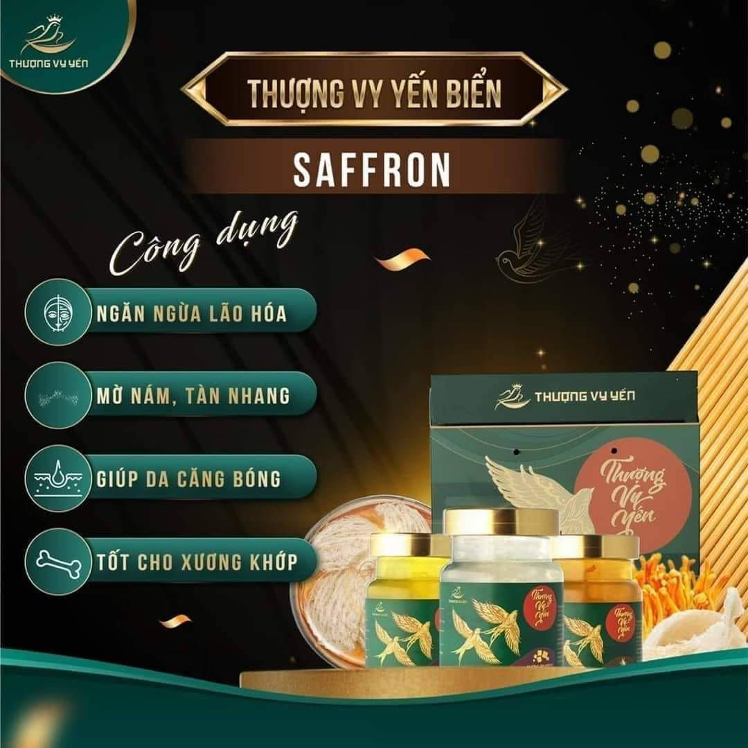 Thượng Vy Yến Biển Saffron - Yến Sào Cao Cấp (Set 6 Hũ) - Tặng kèm túi