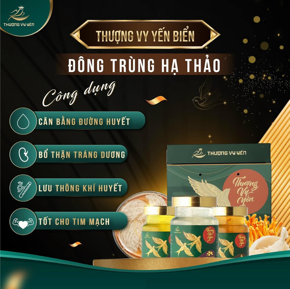 Yến biển chưng sẵn Thượng Vy Yến Vị Đông Trùng Hạ Thảo - Yến Sào Cao Cấp ( Hũ lẻ )