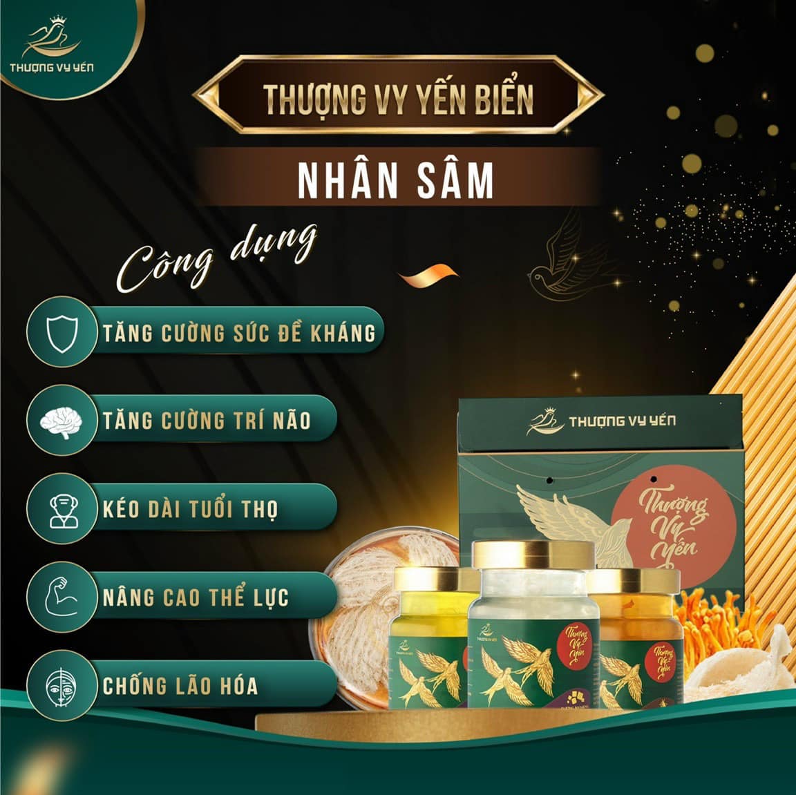 Yến biển chưng sẵn Thượng Vy Yến Vị Nhân Sâm - Yến Sào Cao Cấp (Hũ lẻ)