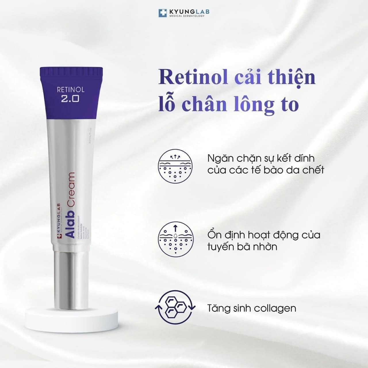 Retinol tái tạo làn da ALAB CREAM 2.0 (Tuýp 30ml) TẶNG 2 Hộp Mặt nạ trị liệu tái sinh Retinol Peptide Complex Mask