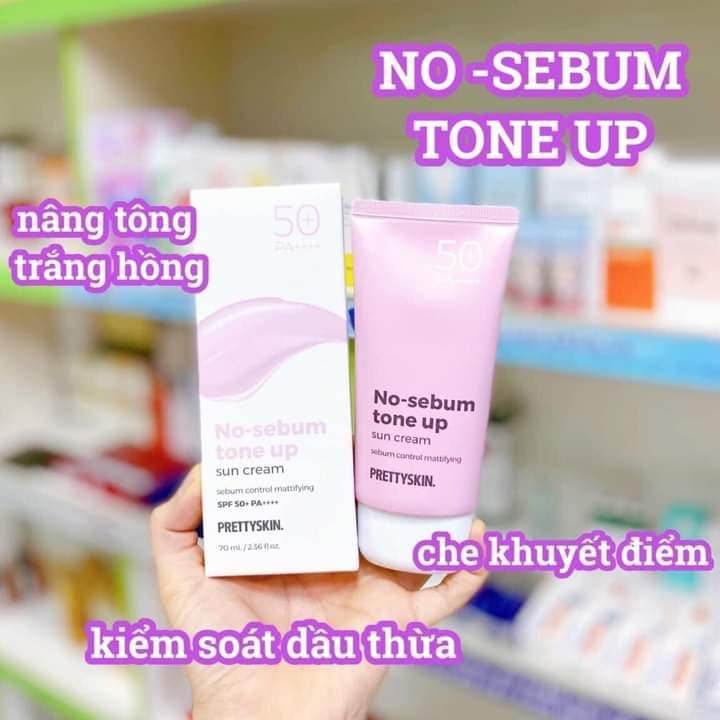 Kem Chống Nắng PrettySkin Nâng Tone Kiềm Dầu No-Sebum Tone Up