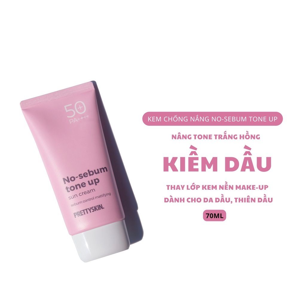 Kem Chống Nắng PrettySkin Nâng Tone Kiềm Dầu No-Sebum Tone Up