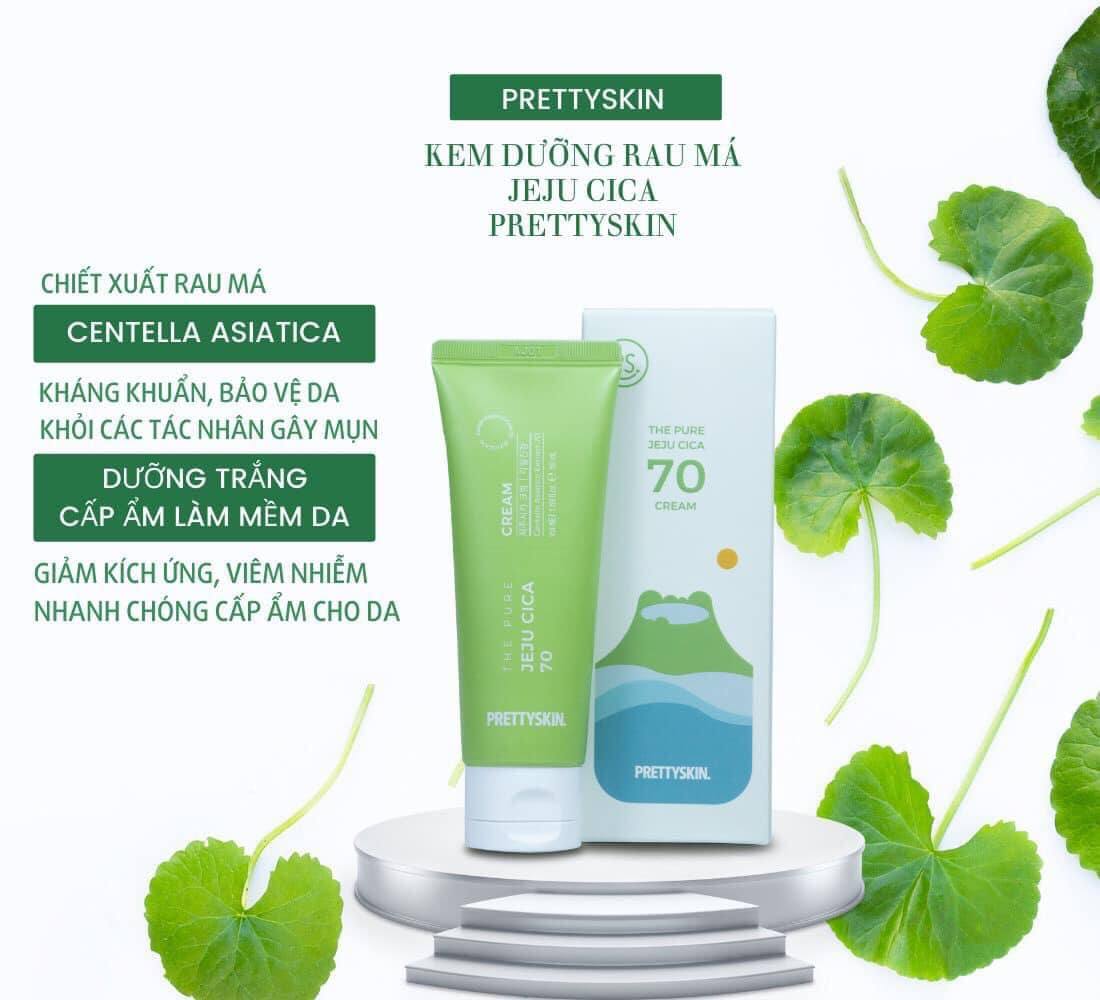 Kem dưỡng rau má PrettySkin The Pure Jeju Cica 70 Cream - 50ml