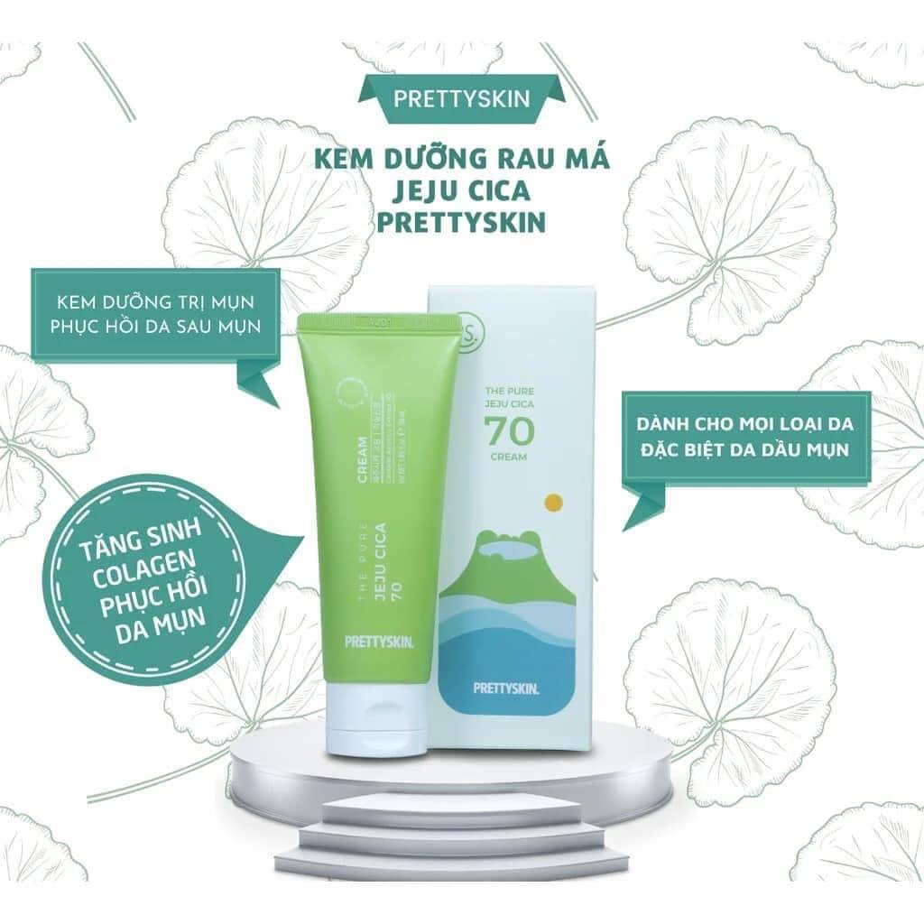 Kem dưỡng rau má PrettySkin The Pure Jeju Cica 70 Cream - 50ml