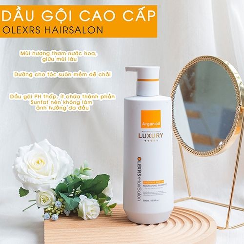 Dầu gội xả Olexrs Haisalon Luxury Argan Oil giúp phục hồi tóc khô xơ hư tổn giảm rụng và kích mọc tóc - 960ml