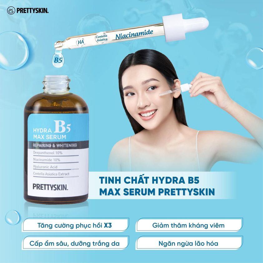 Serum Phục Hồi, Dưỡng Trắng Da Prettyskin Hydrat B5 Max Serum - 50ml