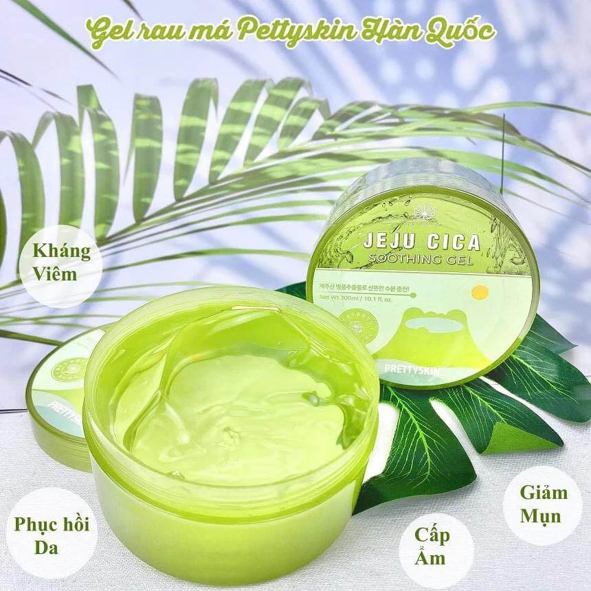 Gel dưỡng da đa năng rau má Jeju Cica Soothing Gel PrettySkin - 300ml