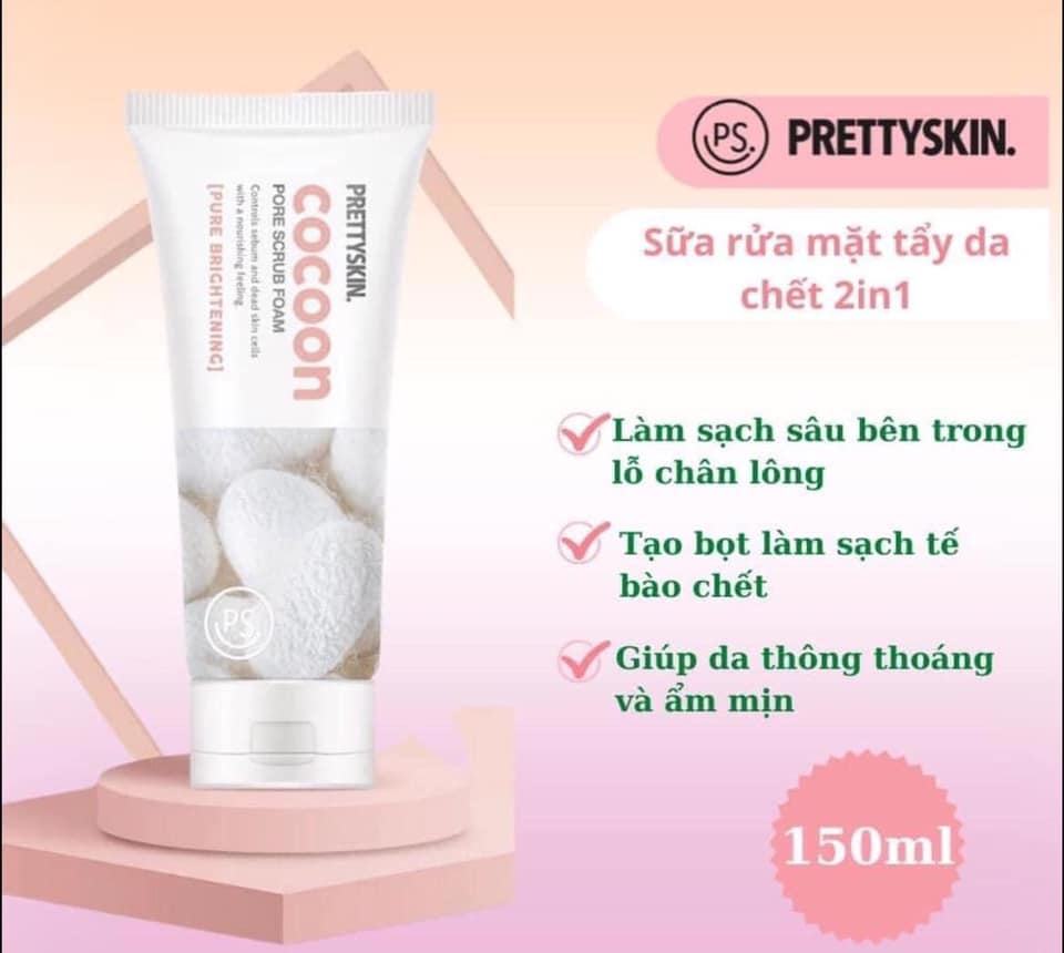 Sữa rửa mặt Tẩy da chết Cocoon PrettySkin Cocoon Pore Scrub Foam