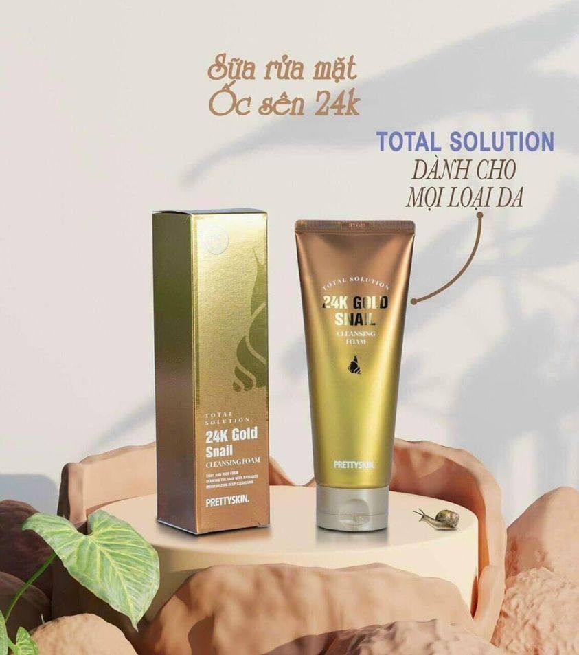 Sữa Rửa Mặt Dịch Lọc Ốc Sên Vàng 24K PRETTYSKIN