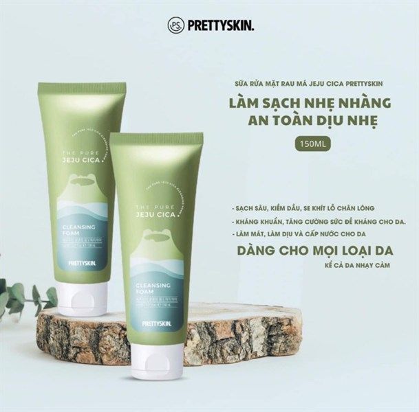 Sữa rửa mặt rau má PrettySkin The Pure Jeju Cica Cleansing Foam