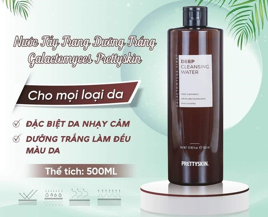 Nước Tẩy Trang dưỡng trắng Galatomyces Prettyskin - 500ml