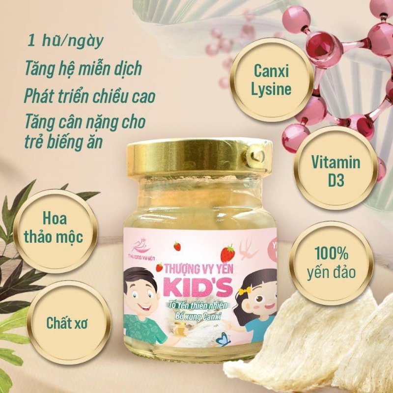 Yến đảo chưng sẵn Thượng Vy Yến Kids vị dâu - Yến Sào Thiên Nhiên Cao Cấp Cho Bé - 1 hũ lẻ 70ml