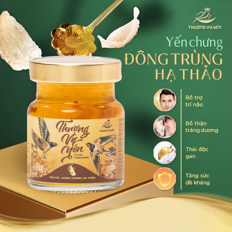 Yến đảo chưng sẵn Thượng Vy Yến Vị Đông Trùng Hạ Thảo - Yến Sào Thiên Nhiên Cao Cấp - 1 hũ 70ml