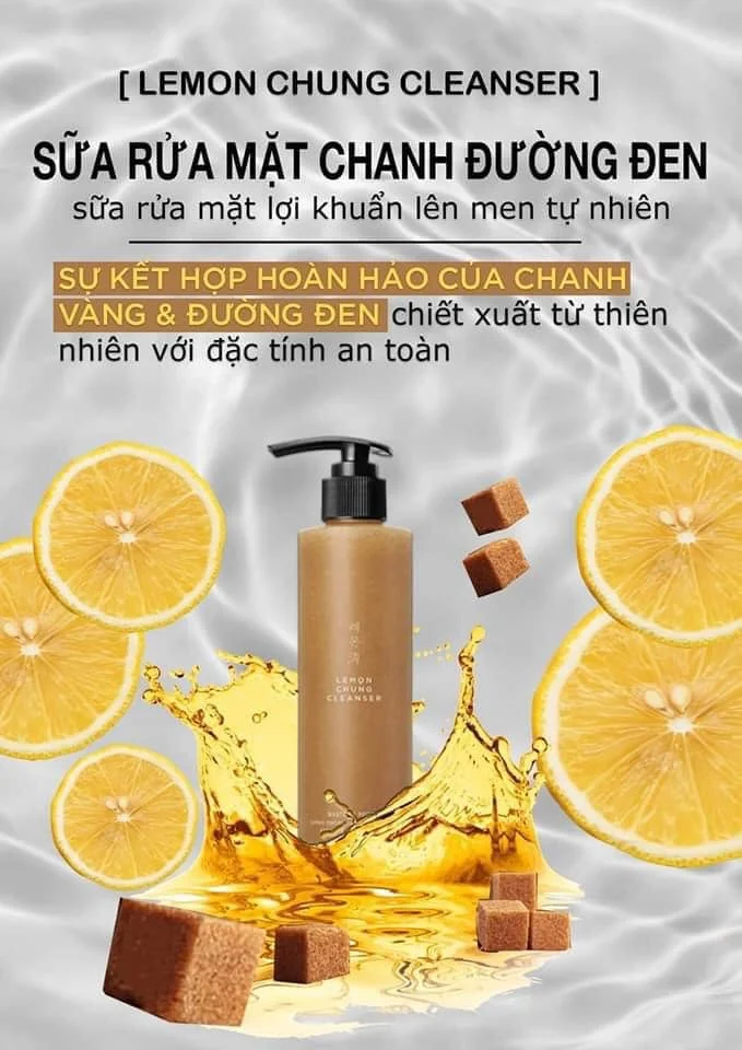 Sữa Rửa Mặt Chanh Đường Đen Lemon Chung Cleanser Hàn Quốc - Chai 200ml