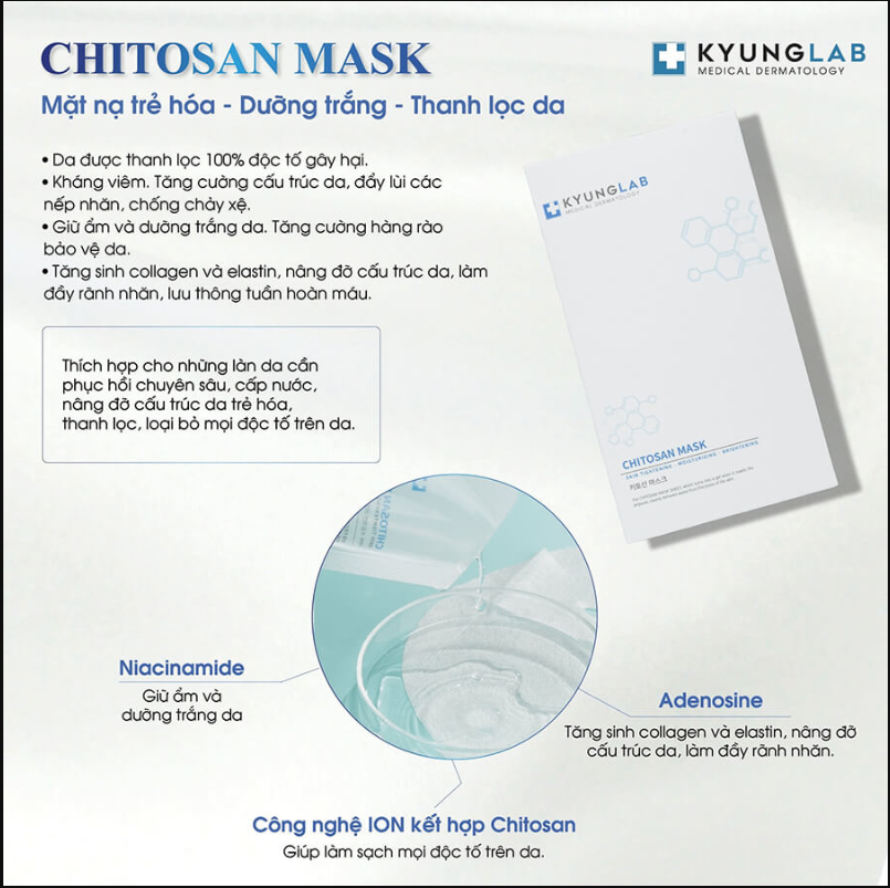 Mặt nạ Chitosan Kyung Lab Mask - Trẻ hóa, dưỡng trắng và thanh lọc da