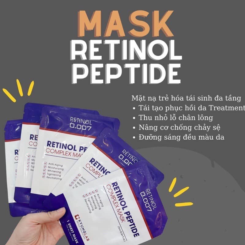 Mặt nạ trẻ hóa da Retinol Peptide Complex Kyung Lab Hộp 3 miếng