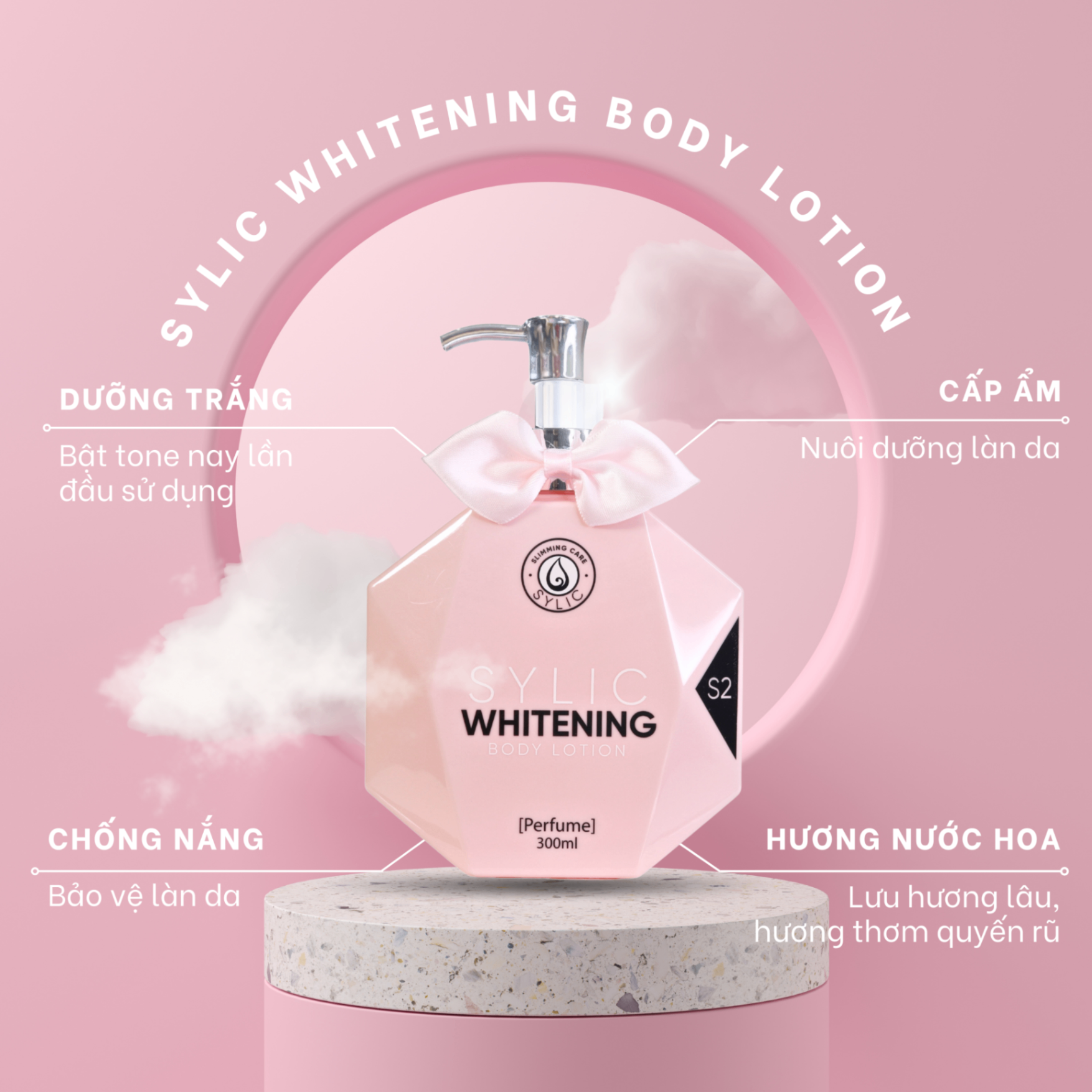 Kem Dưỡng Trắng Da Whitening Body Lotion Sylic Full Size Phiên Bản Mới - 300ml