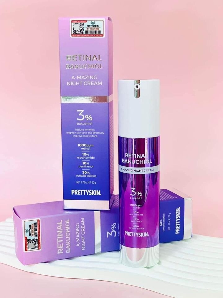 Kem Dưỡng Tái Tạo, Phục Hồi Da Prettyskin Retinal Bakuchiol A-Mazing Night Cream - 50g