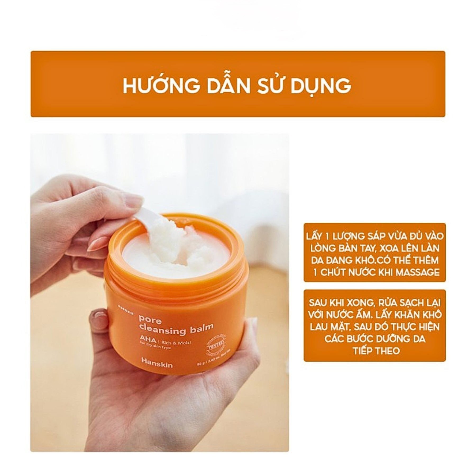 Sáp Tẩy Trang Hanskin Dành Cho Da Khô  Cleansing Balm AHA Hàn Quốc - 80g