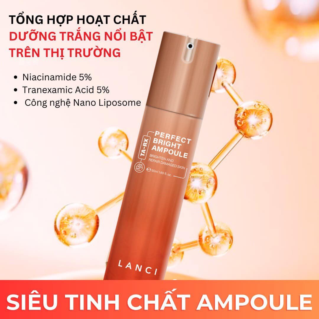 Serum Ampoule Lanci dưỡng trắng da chống lão hoá, giảm nếp nhăn, phục hồi tái tạo da - 50ml