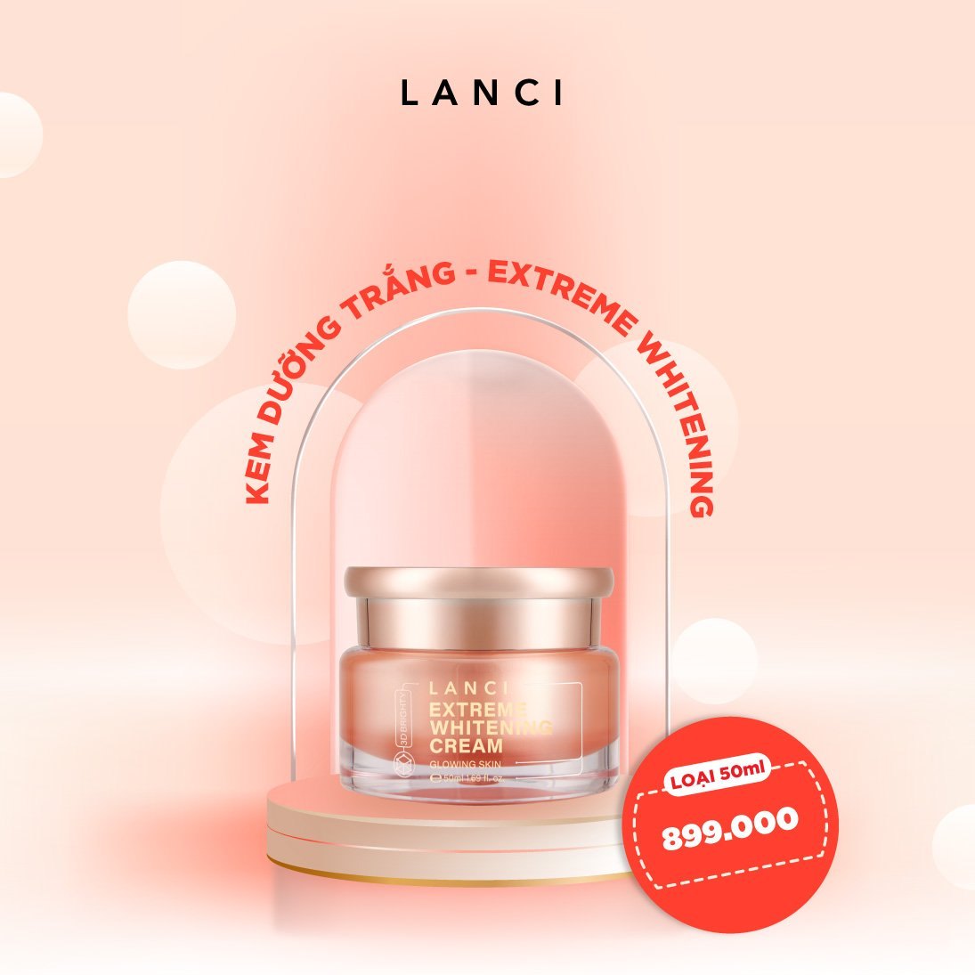 Kem Dưỡng Trắng Da Lanci Extreme Whitening Cream 3D Brighty - 50ml